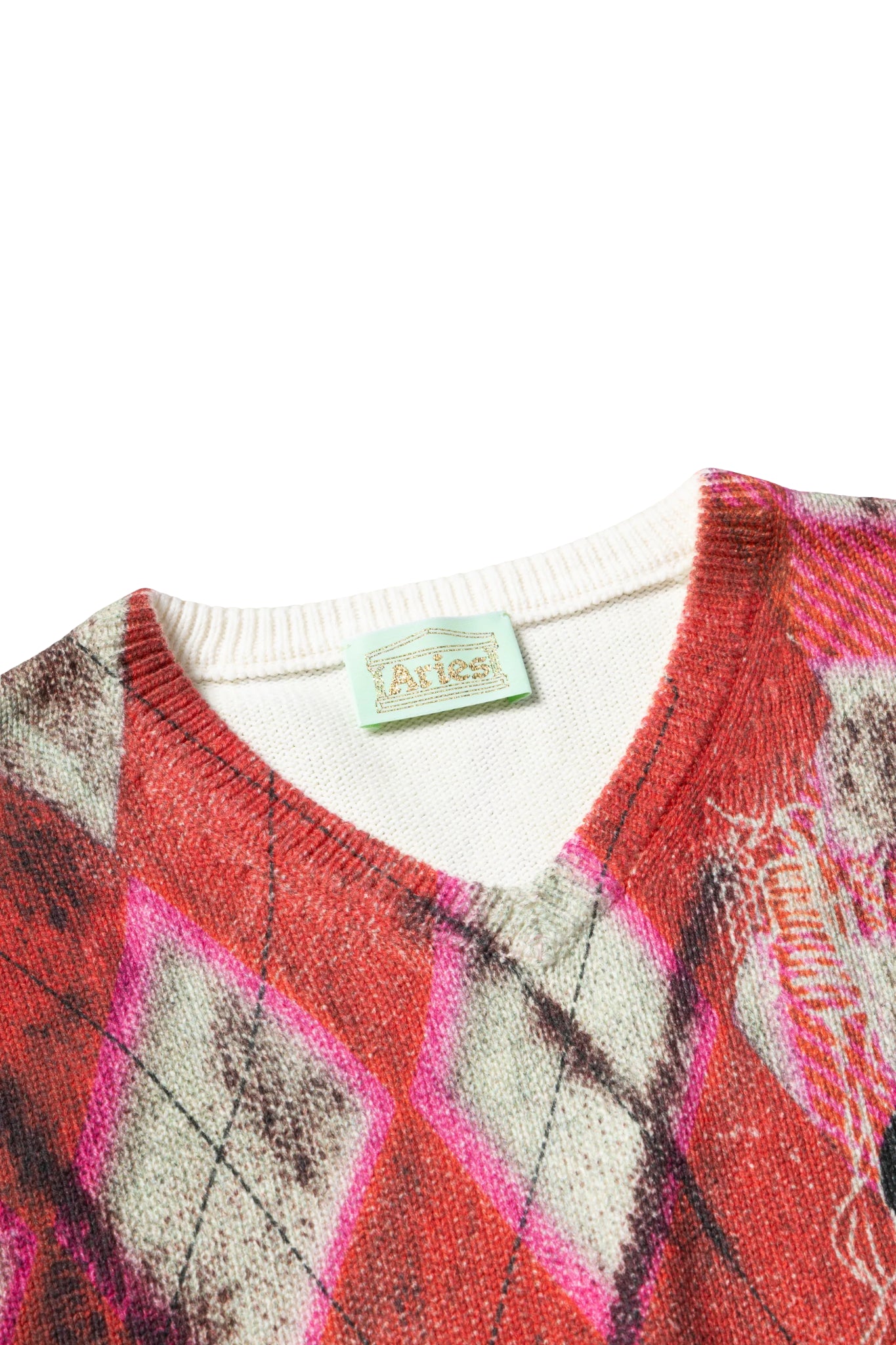 Aries Digi Patchwork V Neck Knit