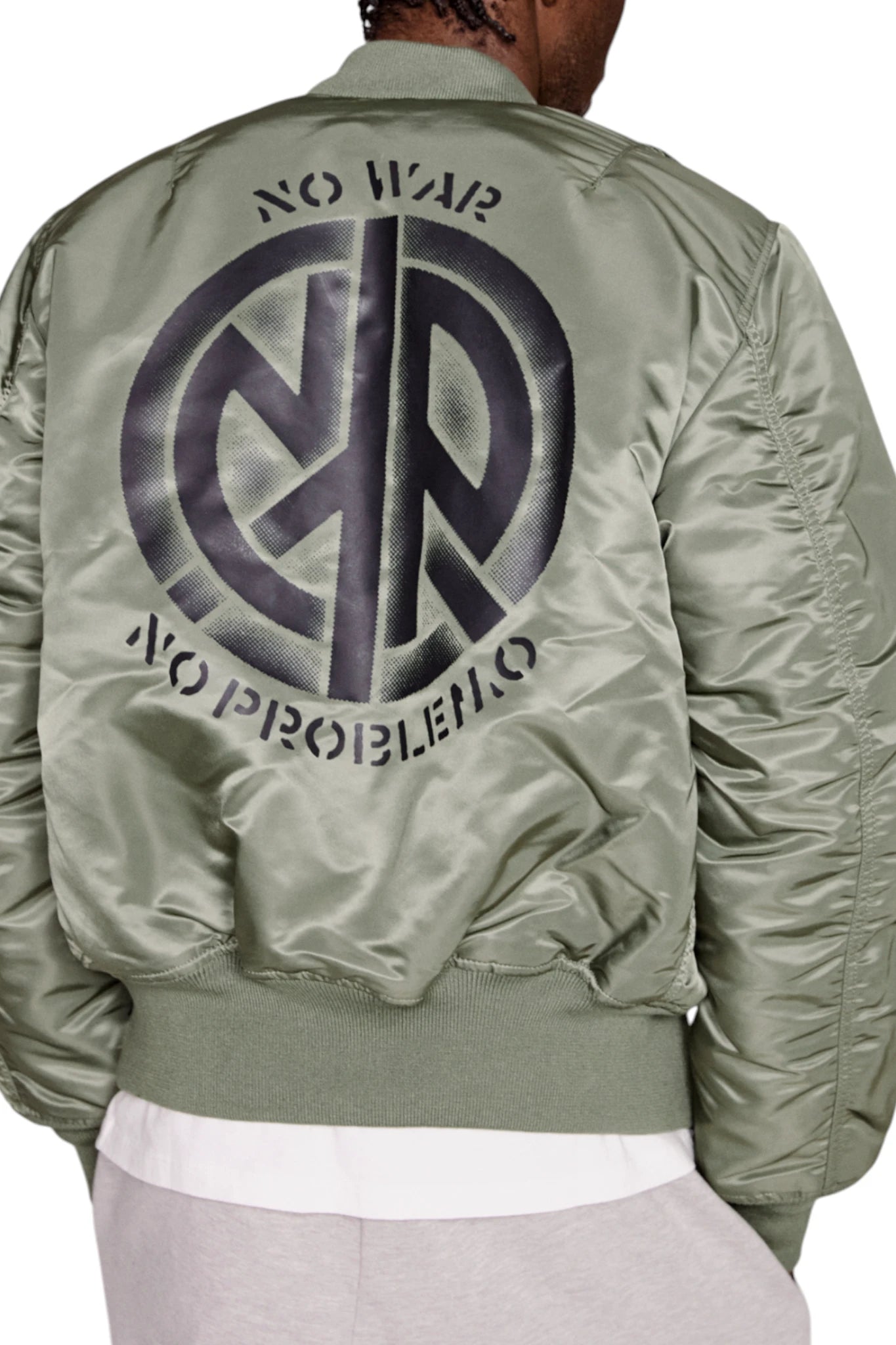 Aries No Problemo X Alpha Industries No War MA-1 Jacket