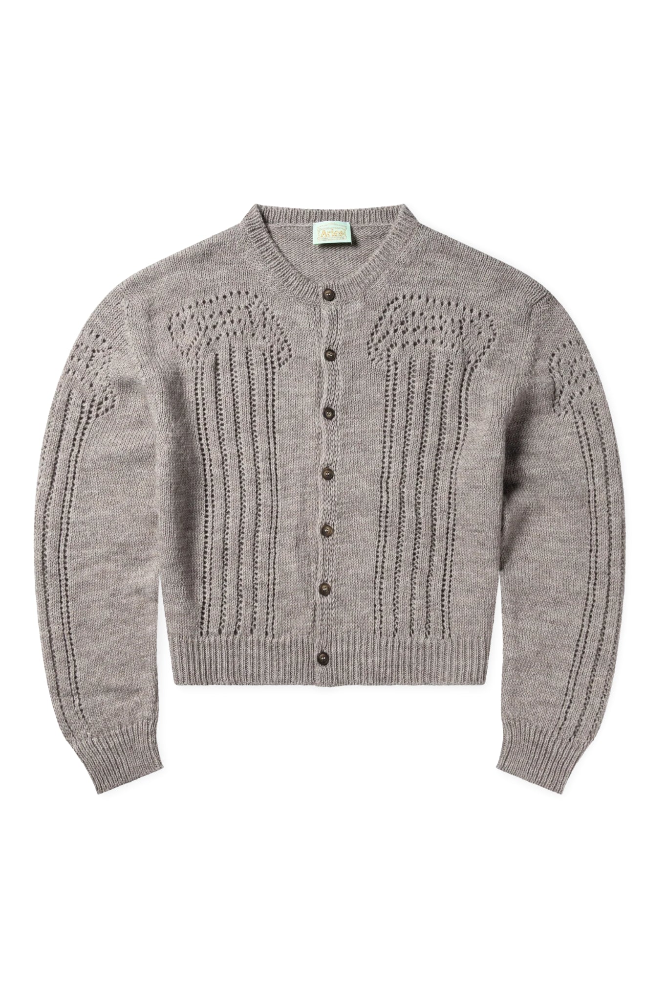 Aries Pointelle Column Cardigan