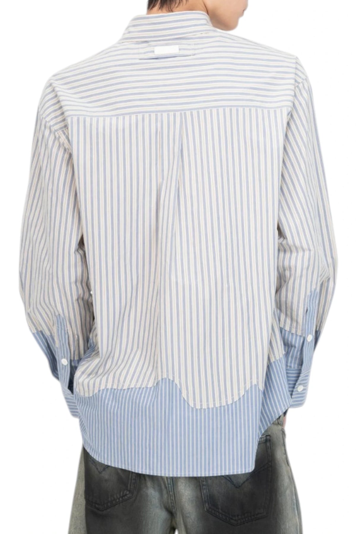 Feng Chen Wang Striped Patchwork Long-Sleeve Shirt
