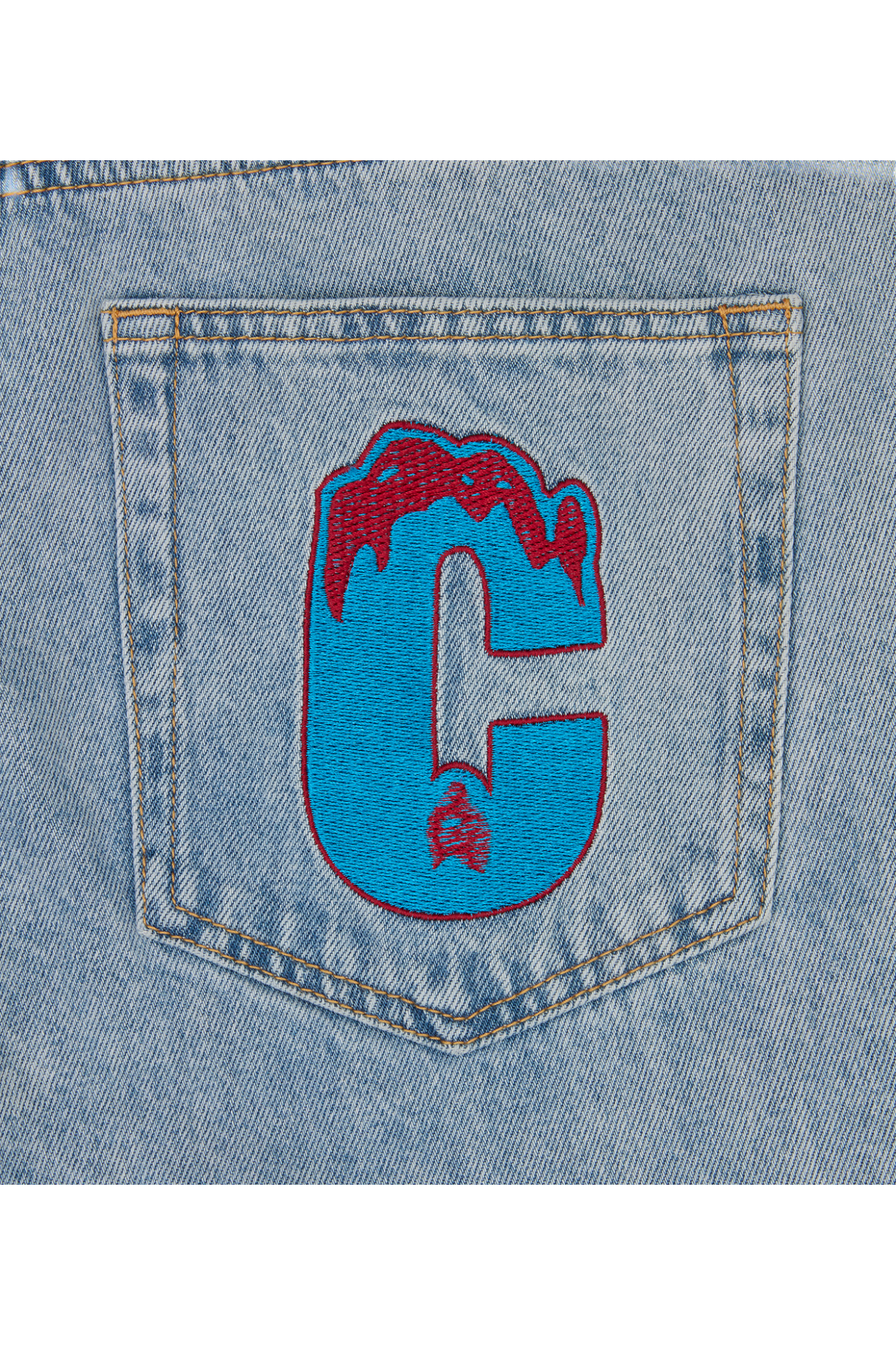 ICECREAM Crystal Running Dog Denim Pant