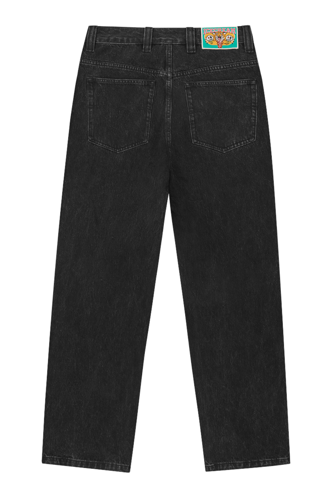 ICECREAM Spray Paint Running Dog Double Scoop Denim Pants