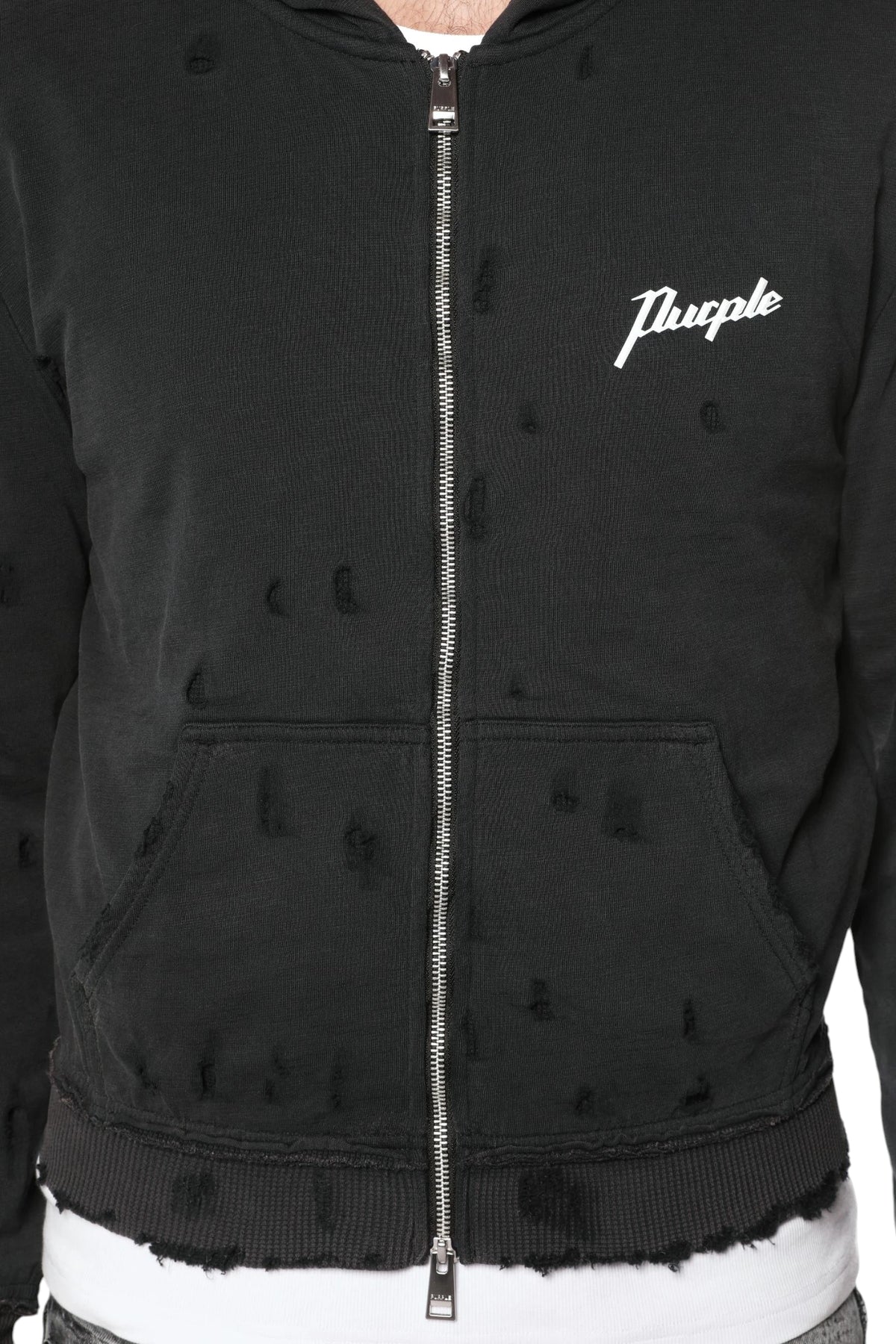 Purple Brand Mwt Slub Shrunken Fz Hoodie