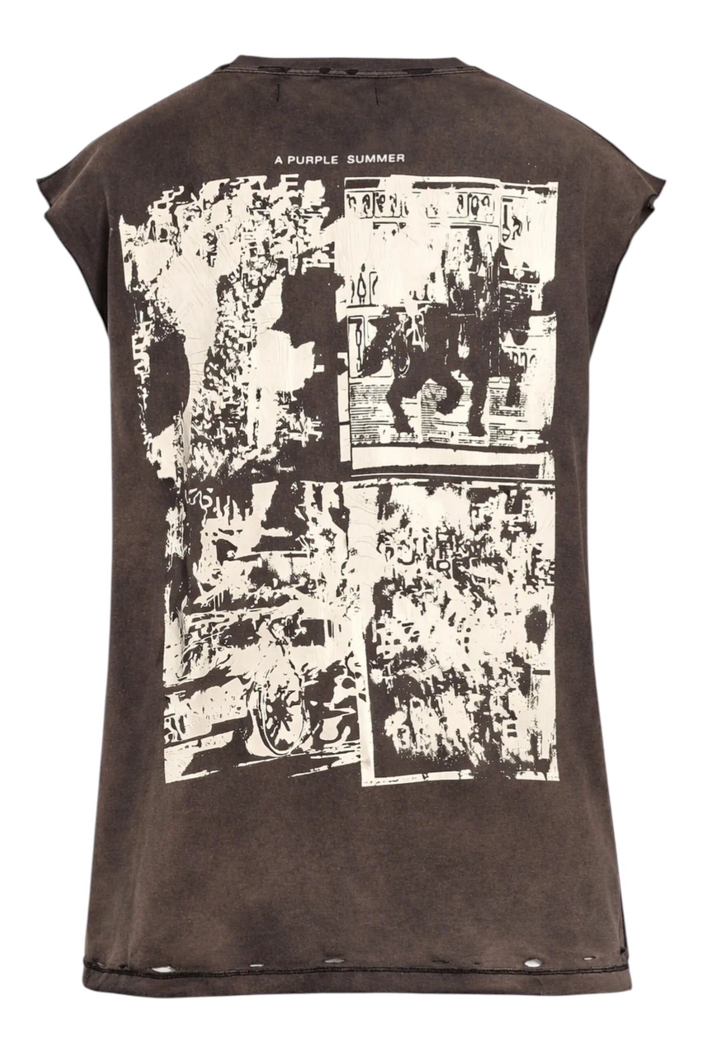 Purple Brand Textured Sleeveless Tee