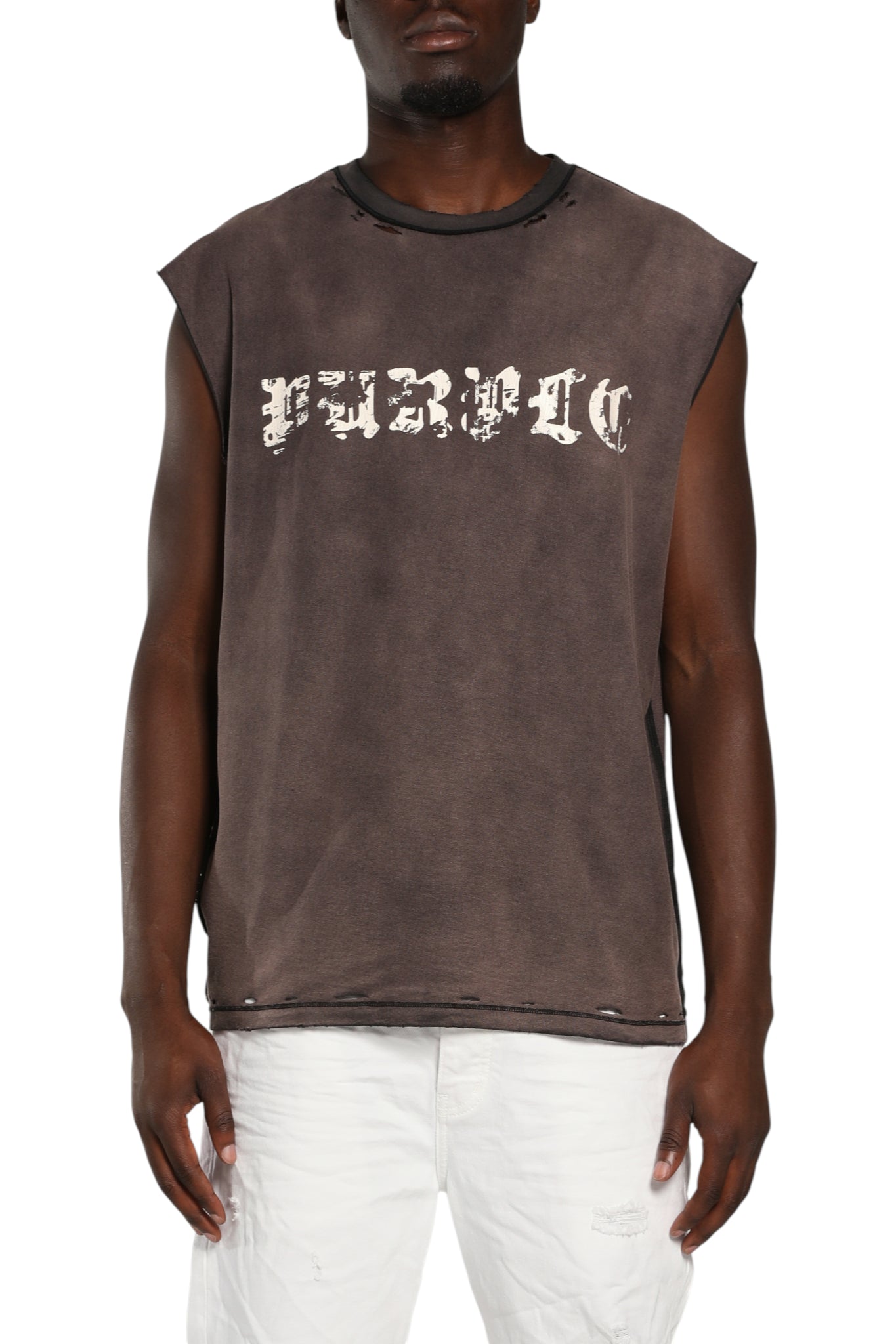 Purple Brand Textured Sleeveless Tee