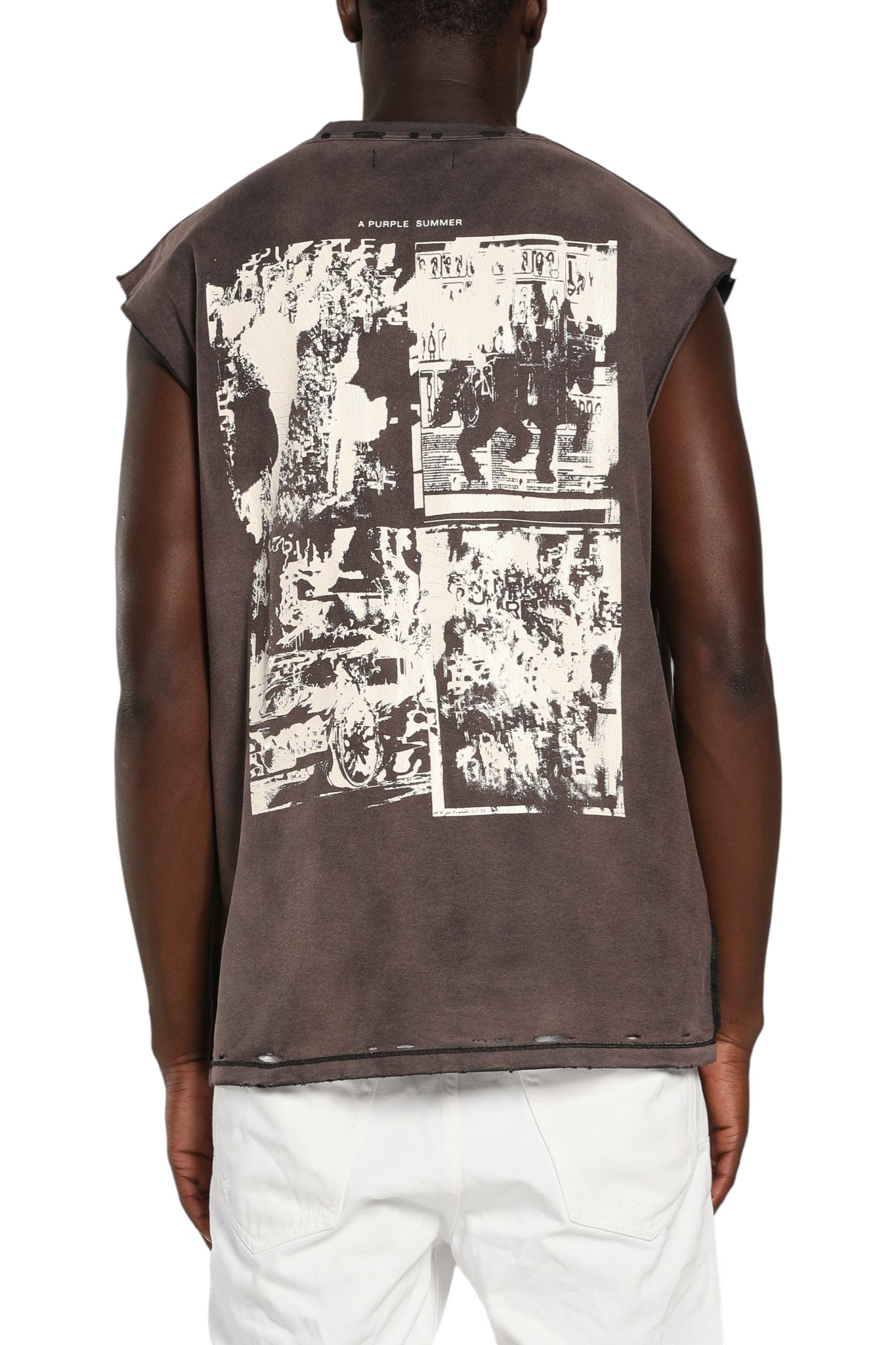 Purple Brand Textured Sleeveless Tee