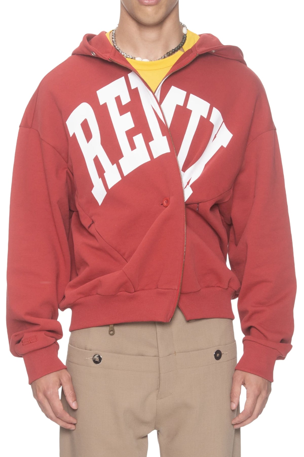 Spencer Badu Burgundy Remix Zip Up Hoodie