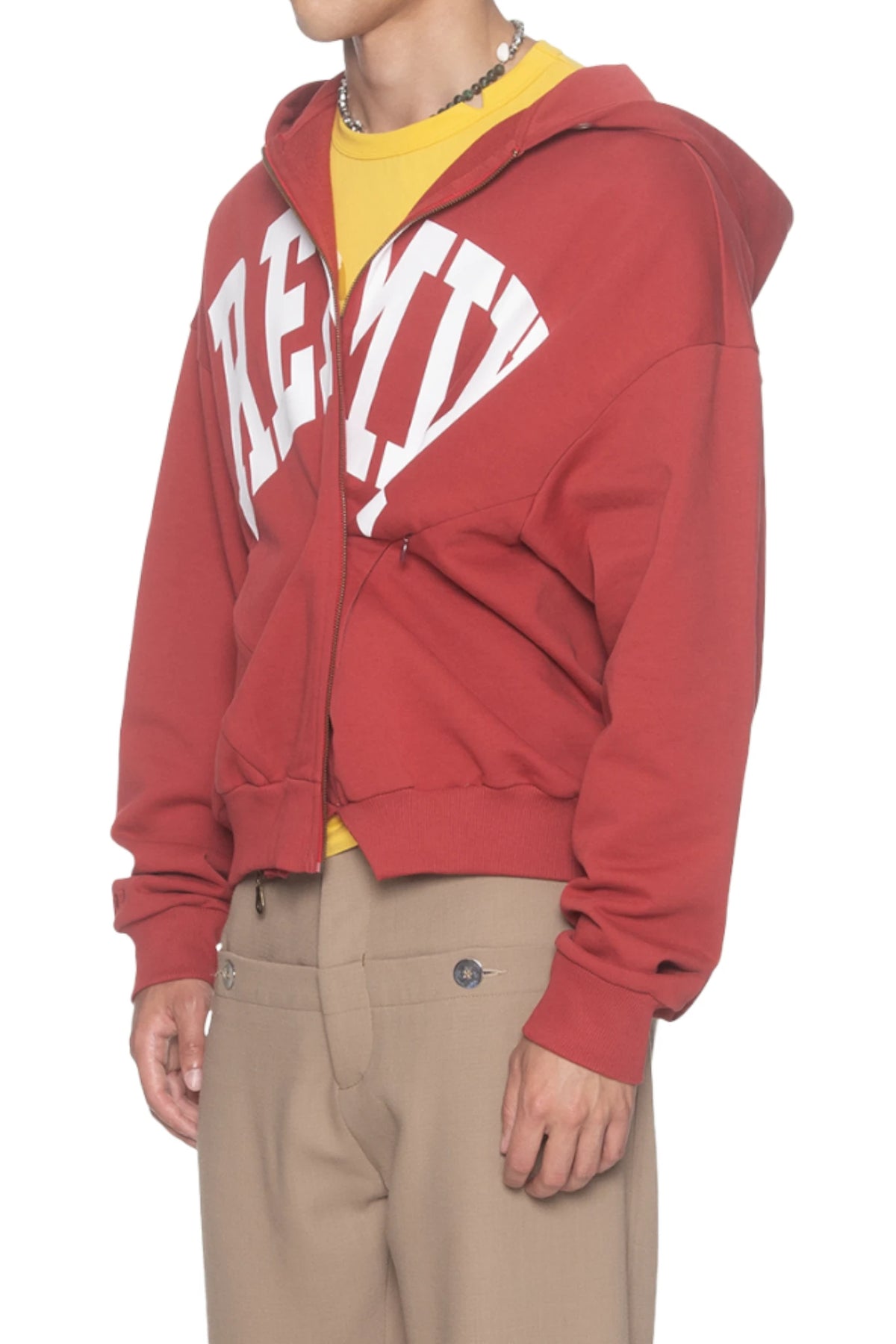 Spencer Badu Burgundy Remix Zip Up Hoodie