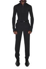 Mugler Hook-and-Eye Ribbed Top