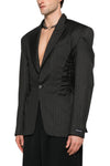 Mugler Pinstripe Laced Up Tailored Jacket