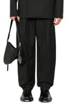 Mugler Pinstripe Pleated Wide Leg Trousers