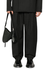 Mugler Pinstripe Pleated Wide Leg Trousers