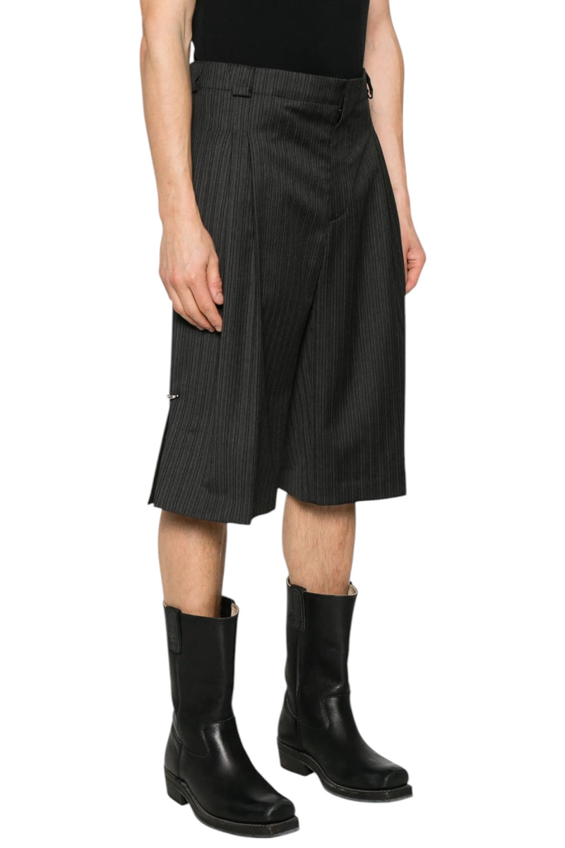 Mugler Pinstripe Pierced Tailored Shorts