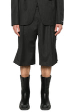 Mugler Pinstripe Pierced Tailored Shorts