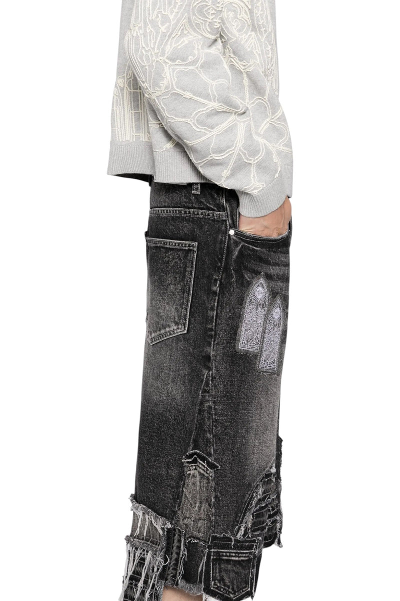 Who Decides War Patched Arch Blowout Denim Short