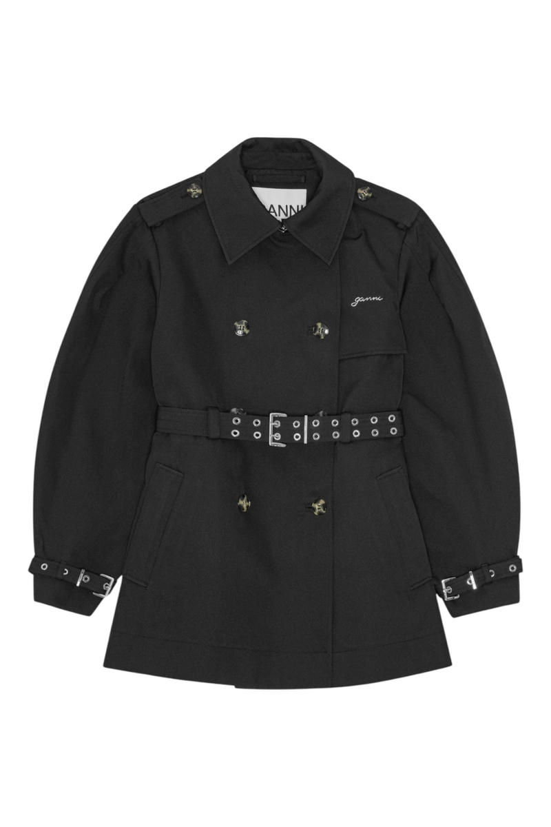 Ganni Heavy Twill Midi Trench Coat