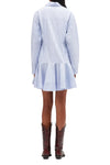 Ganni Stripe Cotton Buttoned Mini Dress