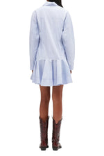 Ganni Stripe Cotton Buttoned Mini Dress