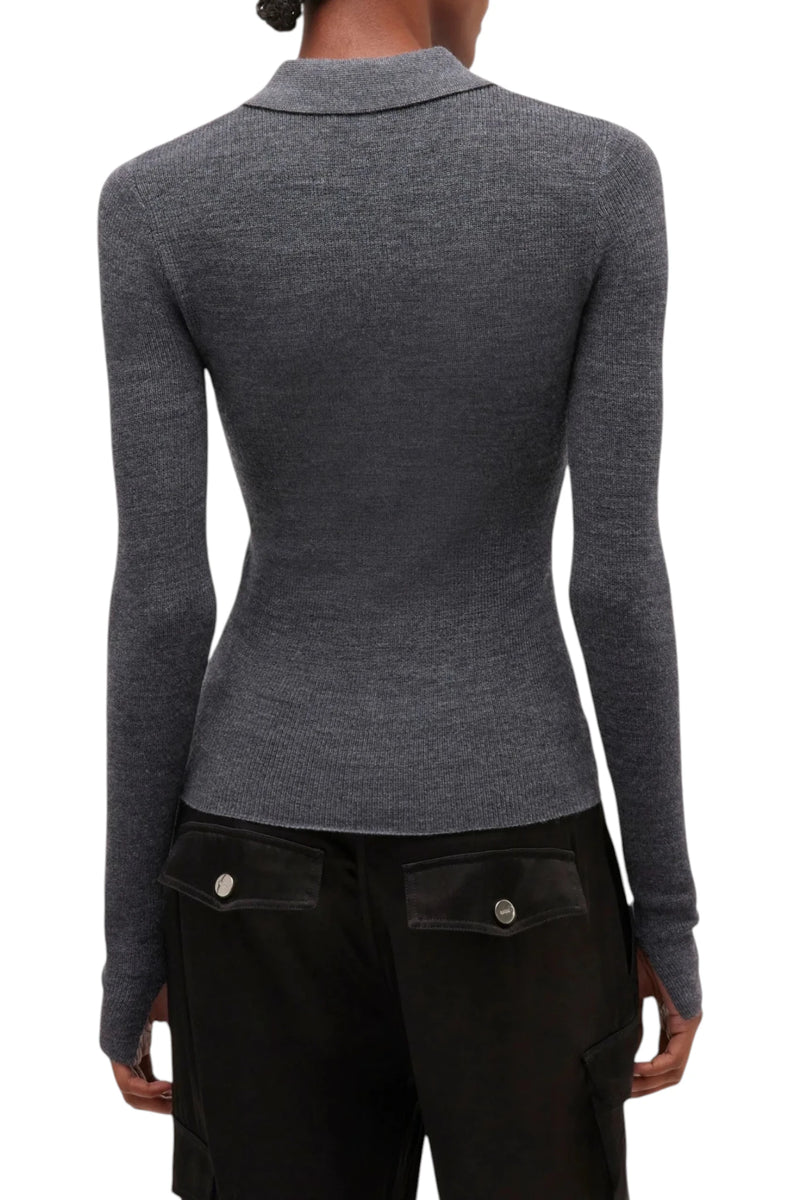 Ganni Fine Merino Jacquard Polo