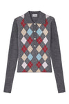 Ganni Fine Merino Jacquard Polo