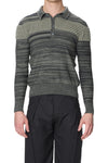 Chet Lo Collared Melange Polo With Mini Spikes