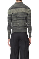 Chet Lo Collared Melange Polo With Mini Spikes