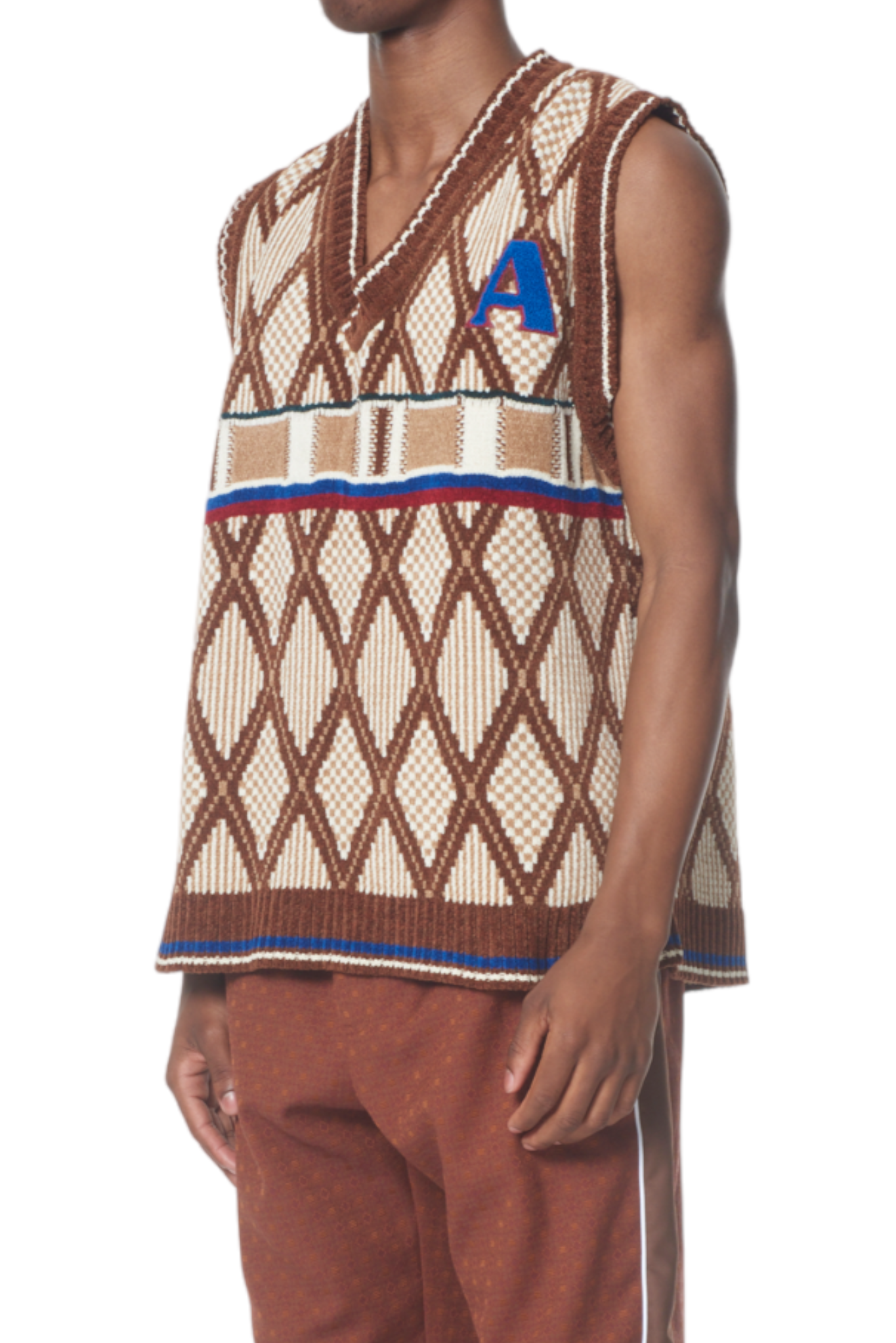 Ahluwalia – Kingpin Knitted Vest Brown - Size L