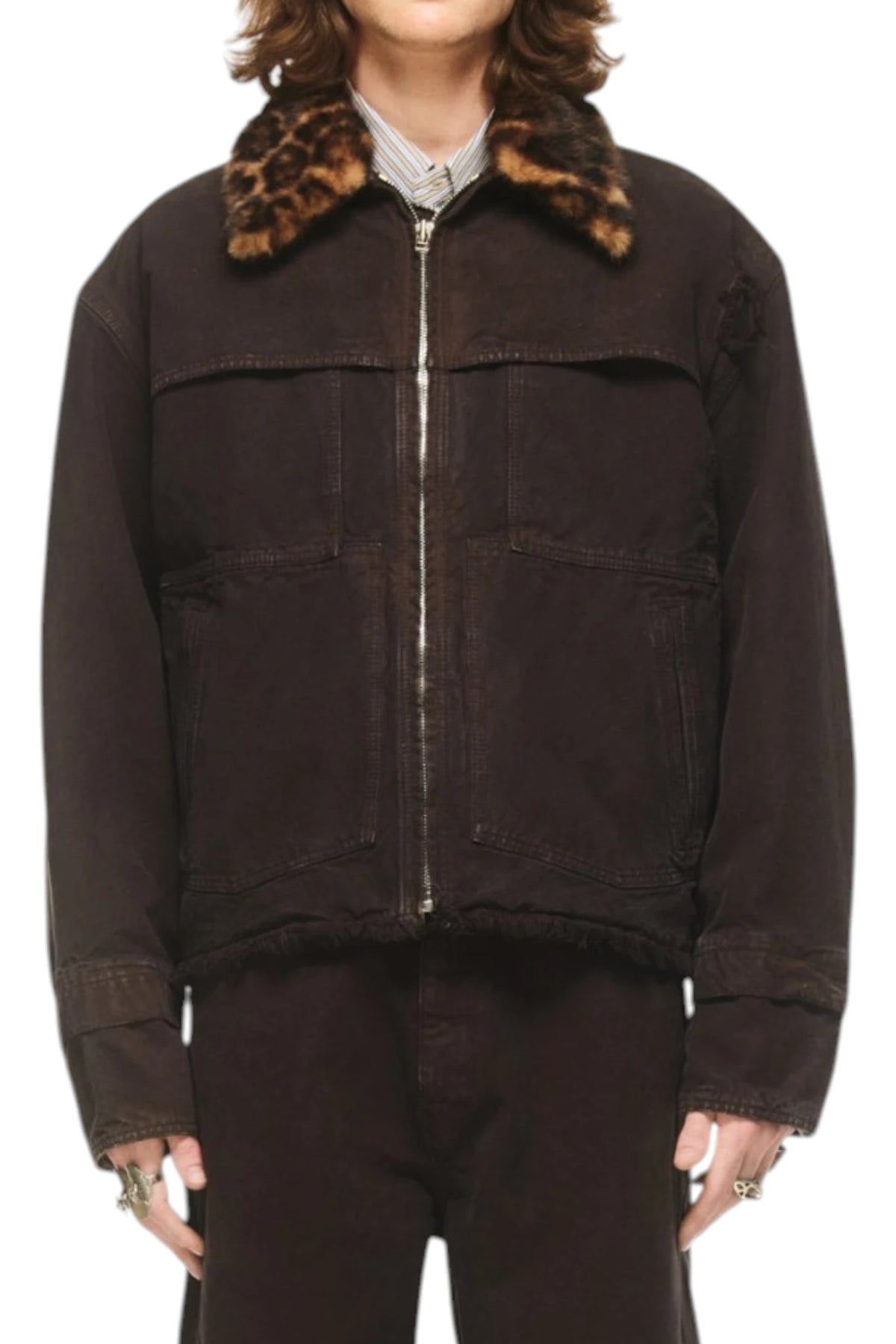 Bluemarble Furry Collar Workwear Jacket