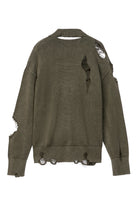 CAMPERLAB Distressed Knit Cut-Out Crewneck