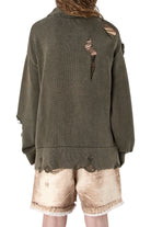 CAMPERLAB Distressed Knit Cut-Out Crewneck