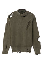 CAMPERLAB Distressed Knit Cut-Out Crewneck