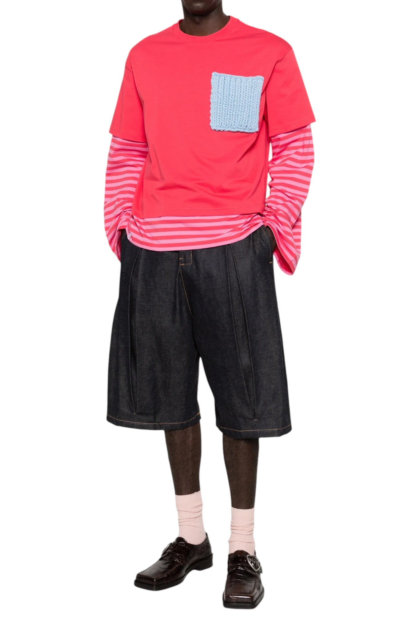 Charles Jeffrey Loverboy Long Sleeve 2-In-1 Tee With Knit Patch
