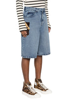Charles Jeffrey Loverboy Wide Denim Shorts With Crochet Trumpet