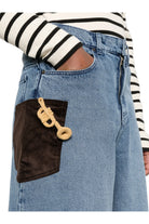 Charles Jeffrey Loverboy Wide Denim Shorts With Crochet Trumpet