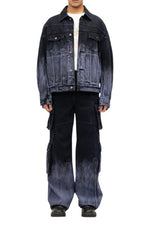 Feng Chen Wang Deconstructed Tie Dye Denim Jacket