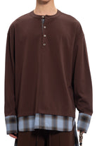 Feng Chen Wang 2 In 1 Long Sleeve Tee With Check