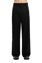 Feng Chen Wang Black Paneled Tailored Trousers With Fringe