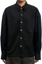 Feng Chen Wang Black Panelled Tailored Shirt With Fringe Detailing