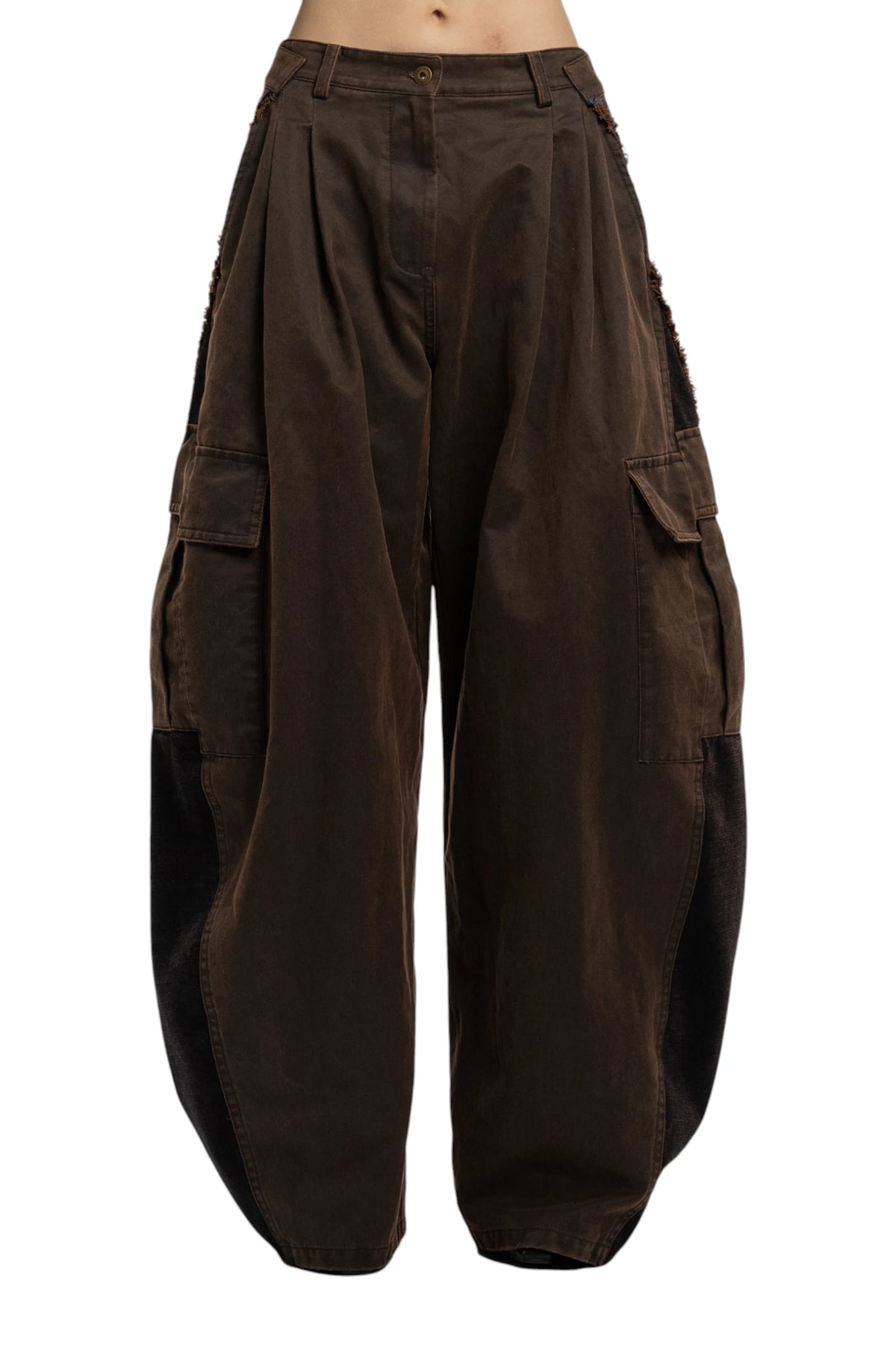 Feng Chen Wang Brown Deconstructed Trousers