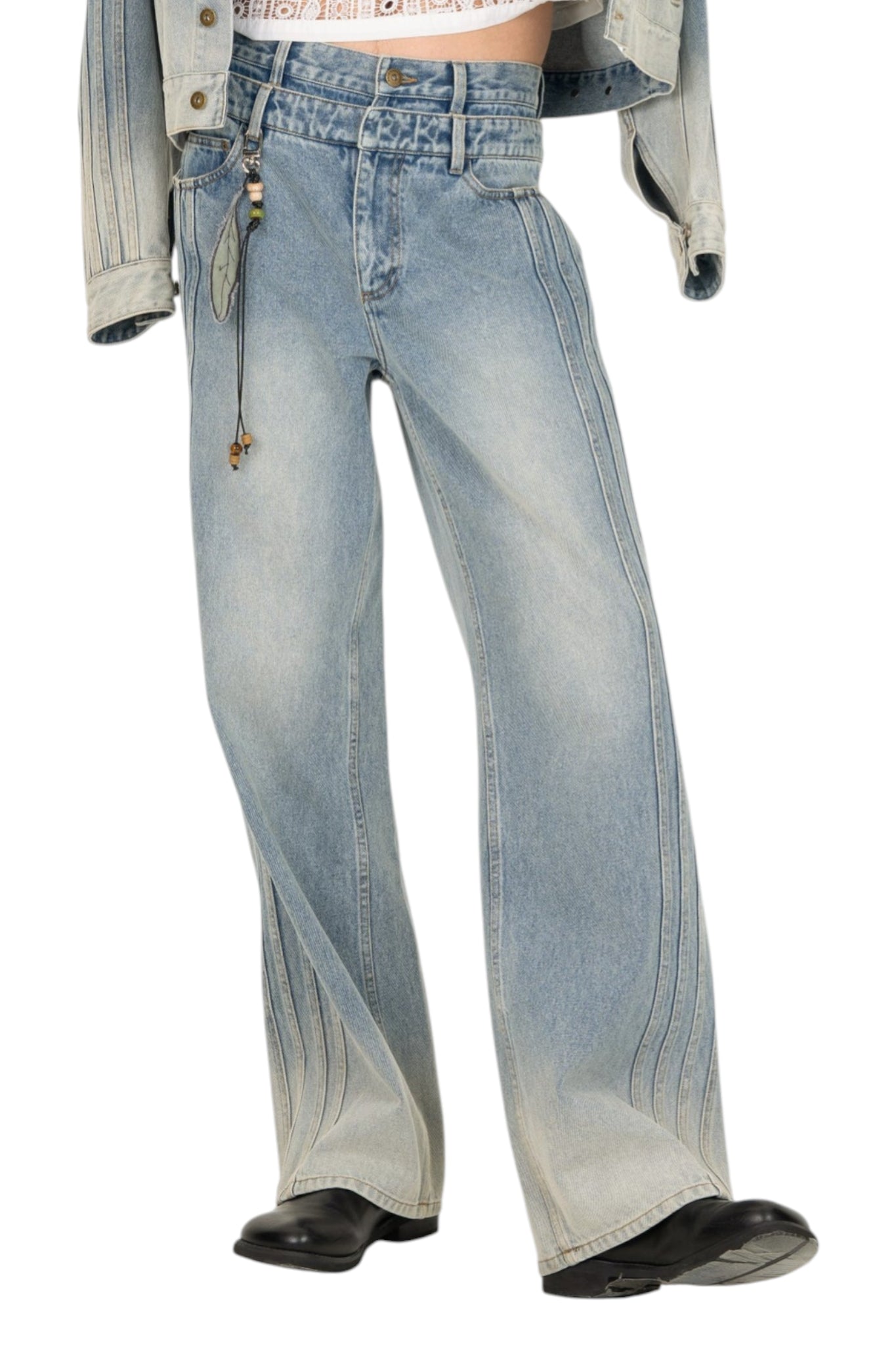 Feng Chen Wang Cargo Trousers In Spray Painted Nylon