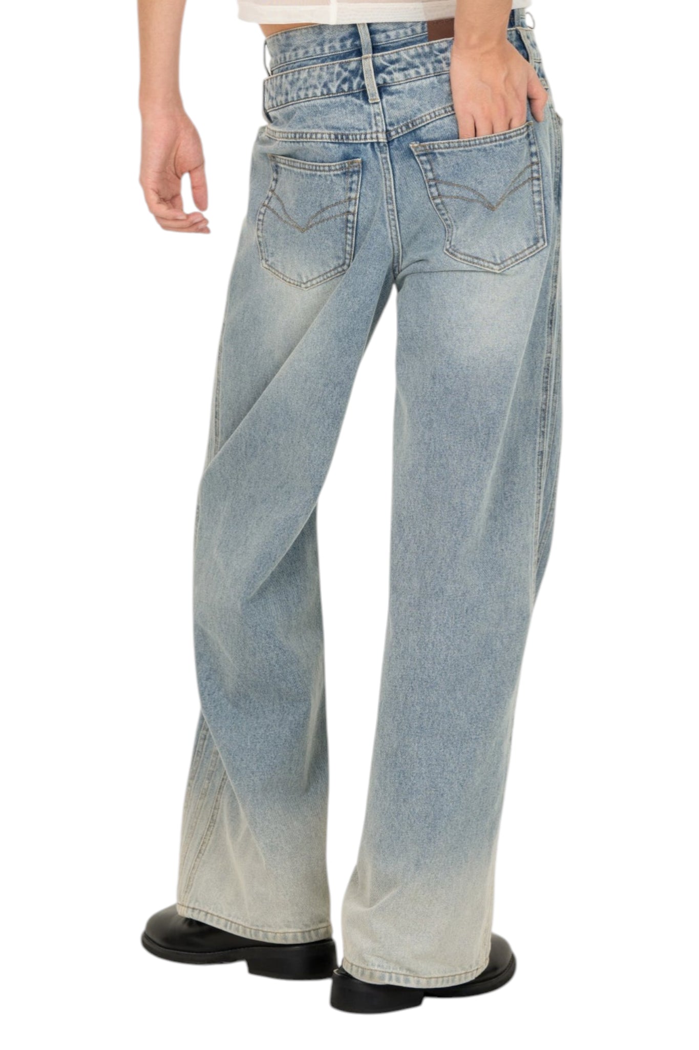 Feng Chen Wang Cargo Trousers In Spray Painted Nylon