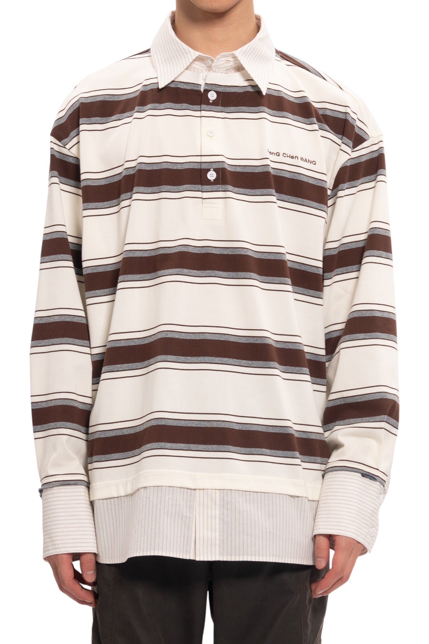 Feng Chen Wang Deconstructed Long Sleeve Polo