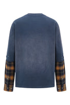 Feng Chen Wang Navy Gradient Washed Patchwrok Long-Sleeve T-Shirt