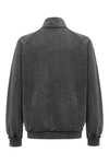 Feng Chen Wang Washed Stand Collar Top With Denim Trim