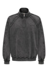 Feng Chen Wang Washed Stand Collar Top With Denim Trim