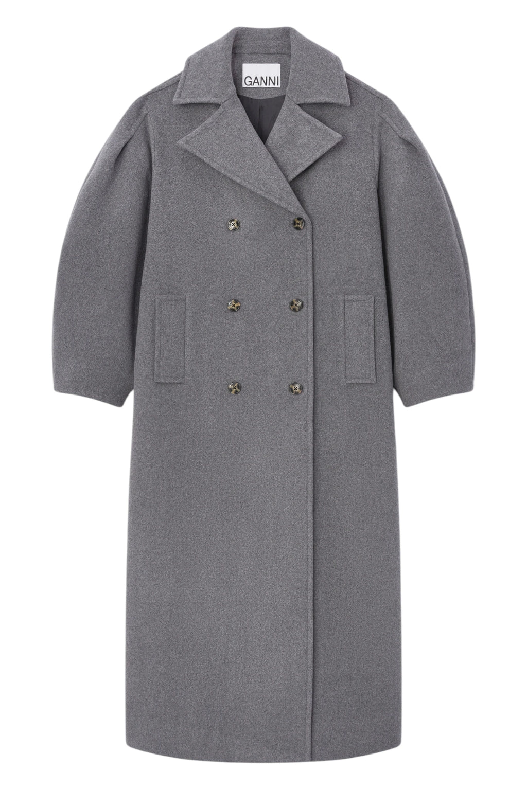Ganni Peacoat Wool Long Coat
