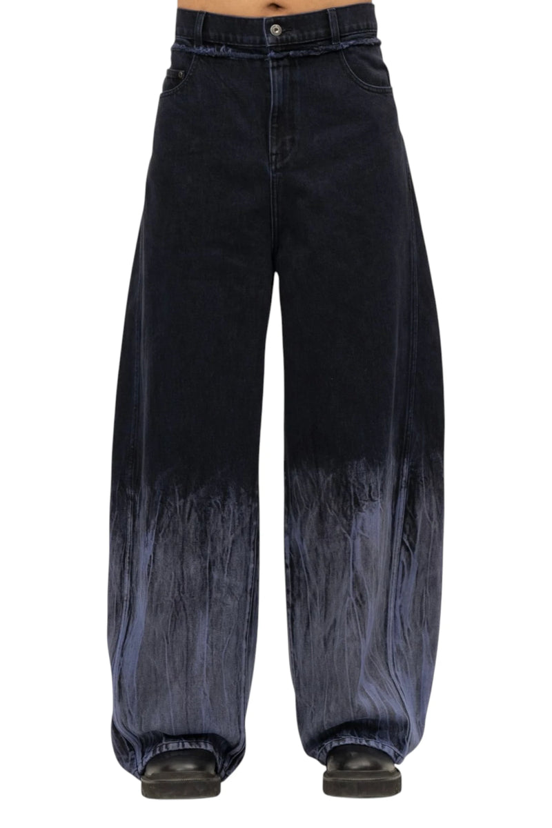 Feng Chen Wang Gradient Tie Dye Denim Trousers