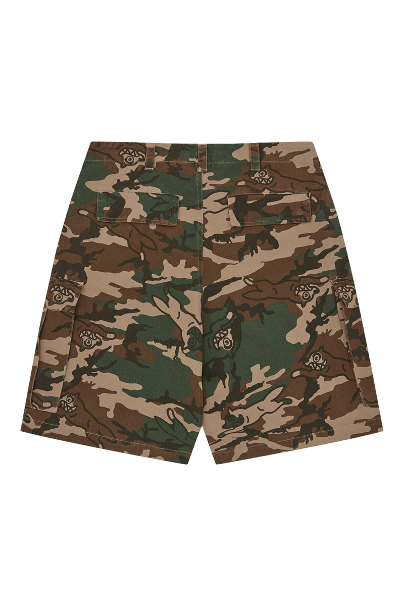 ICECREAM Running Dog Woodland Camo Cargo Shorts