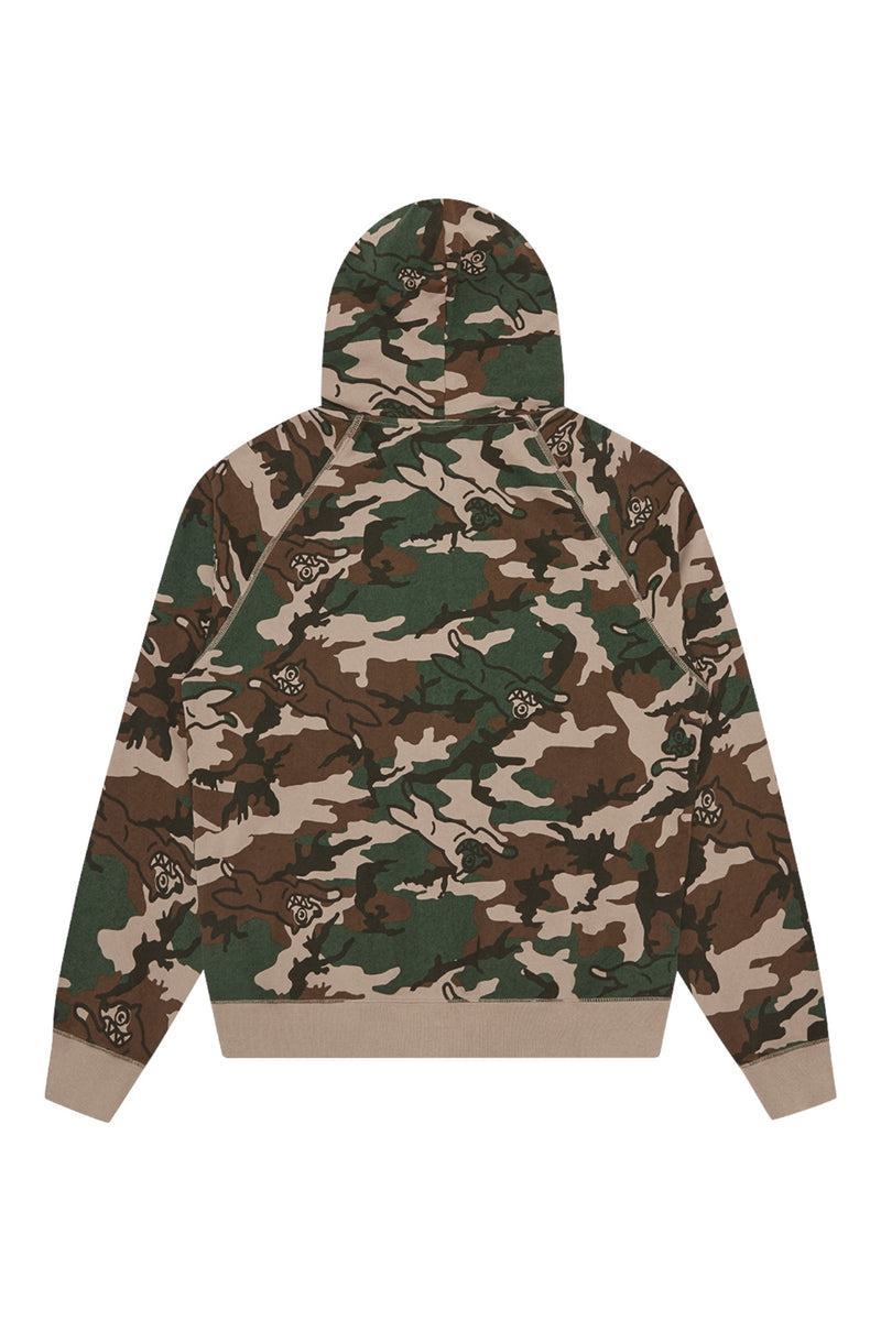 ICECREAM Running Dog Woodland Camo Zip Through Hood