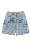 ICECREAM Repeat Print Denim Cargo Shorts